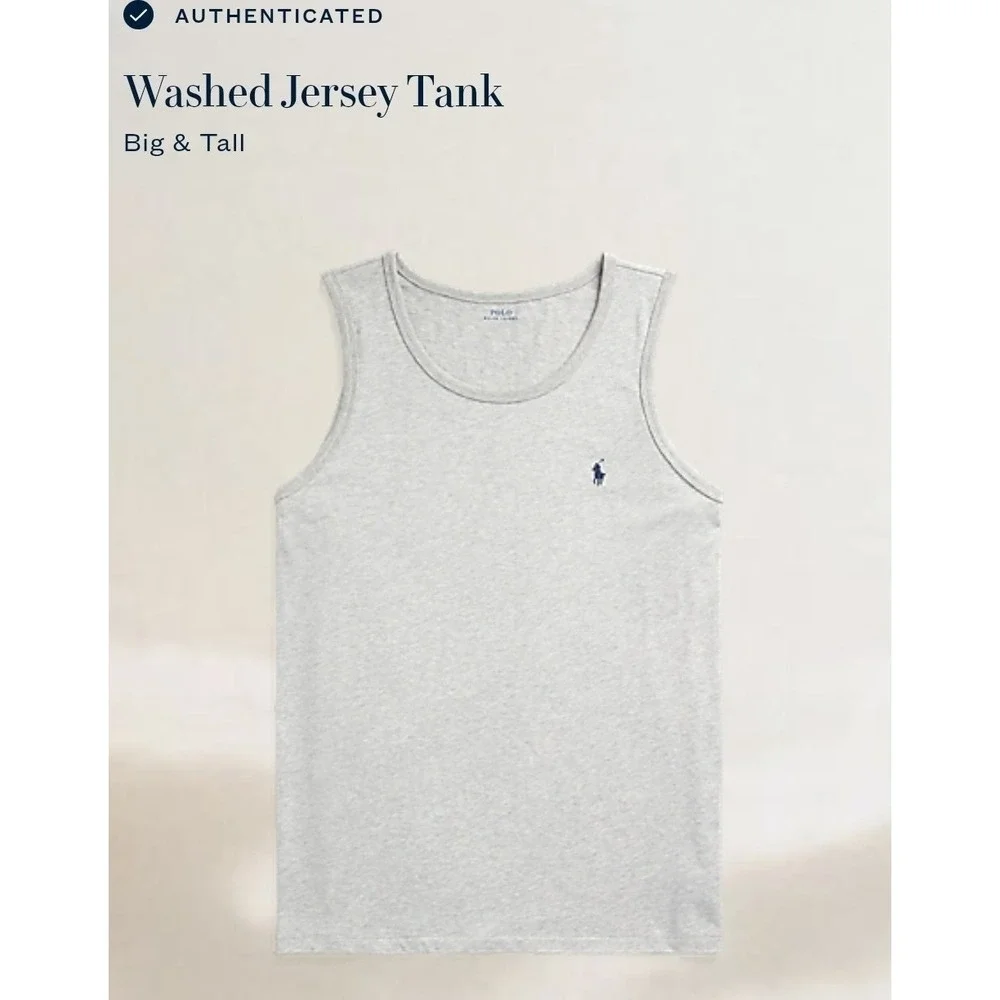 Polo Ralph Lauren 100% Cotton Gray Tank Top Soft Classic Fit Men's Size 4XB NWT